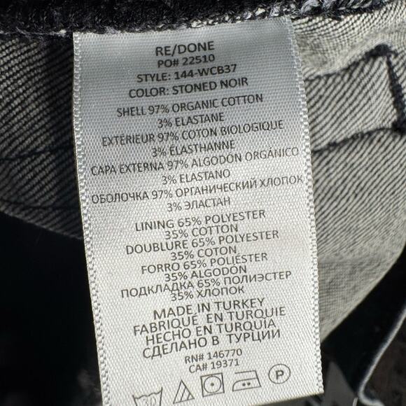 Re/Done 70's Crop Boot Jeans in Stoned Noir Dark Wash - Picture 6 of 6